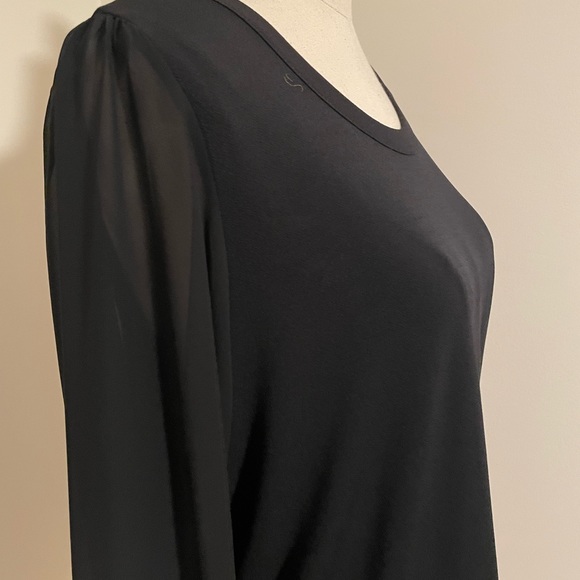 Banana Republic black sheer‎ sleeve top. NWT M - Picture 4 of 6